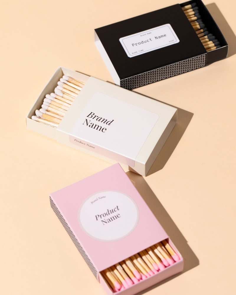 3in wooden matches - black tip