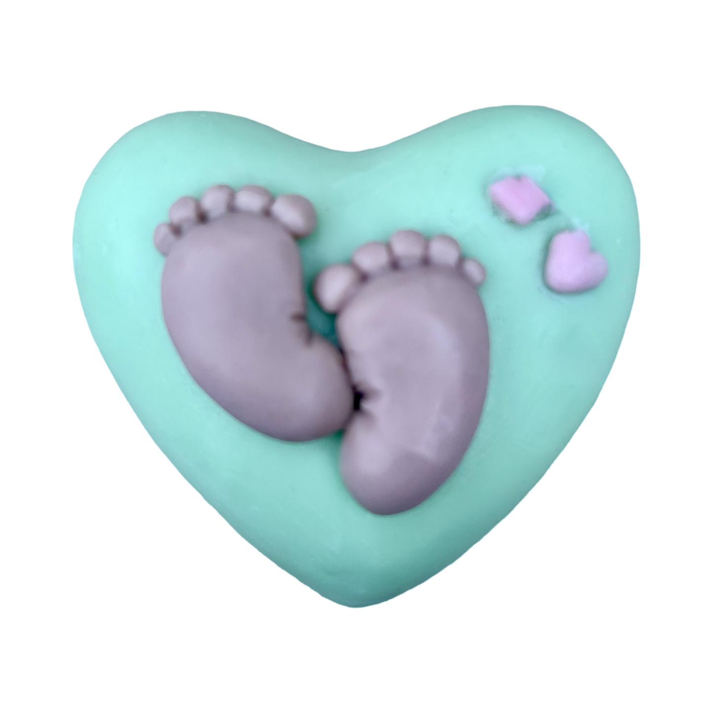 10 Heart Soaps with Newborn Feet for a Boy Party Favors