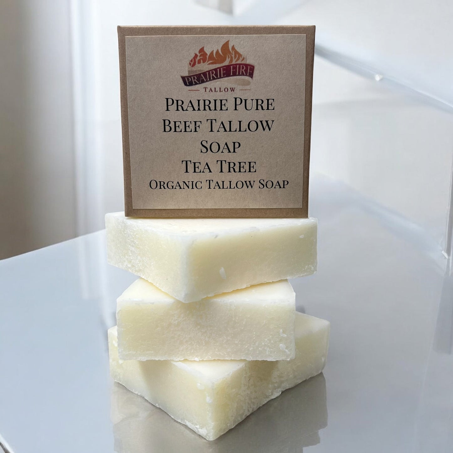 Pure Beef Tallow Soap Bar, (3 Pack) Made in USA - Grass Fed and Finished - Face, Body and Hair - Cleans, Moisturizes, Soothes, and Hydrates. Natural and Organic