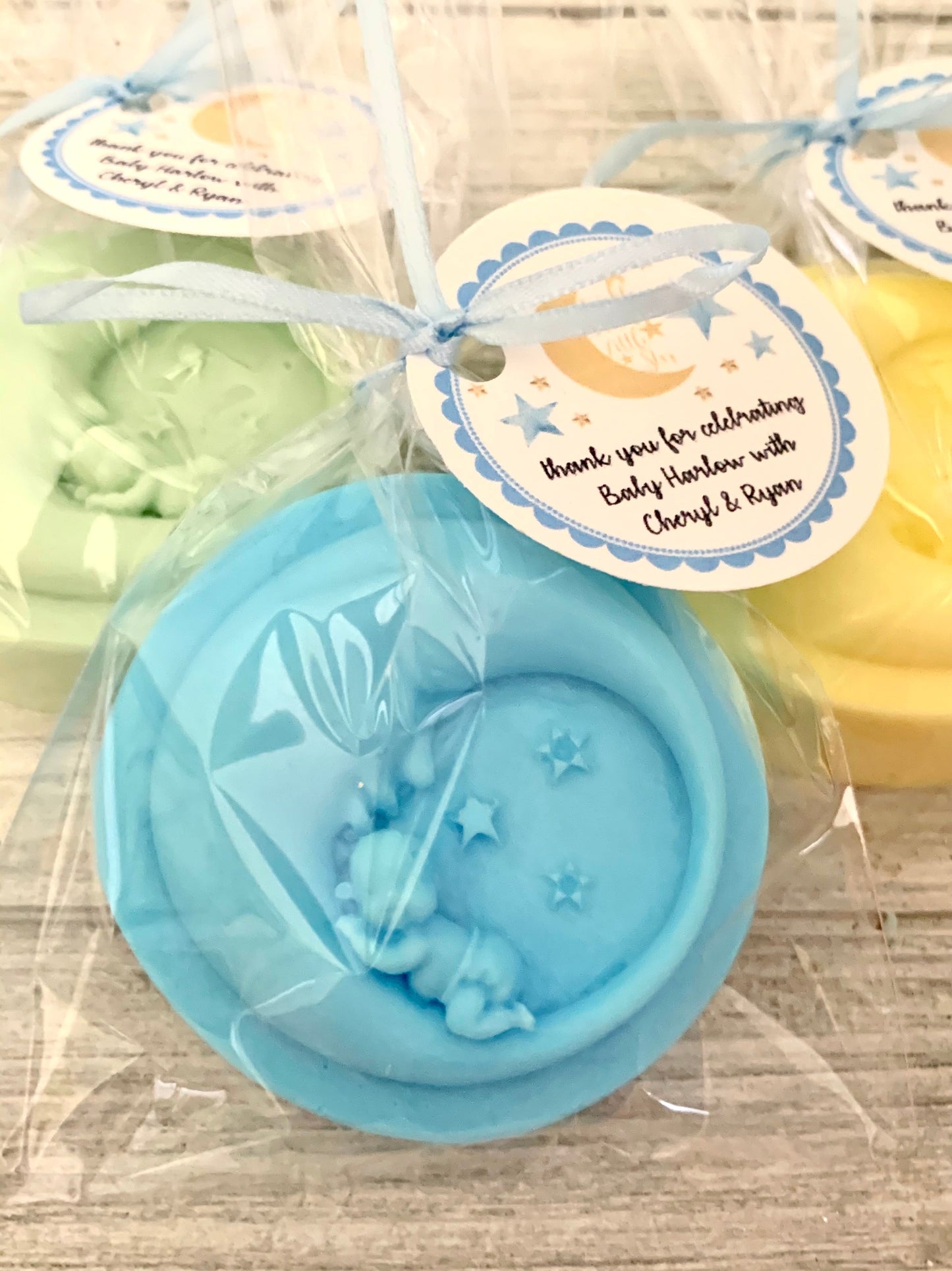 10 Baby Cradled in Moon Soap Favors For A Boy: Party favors