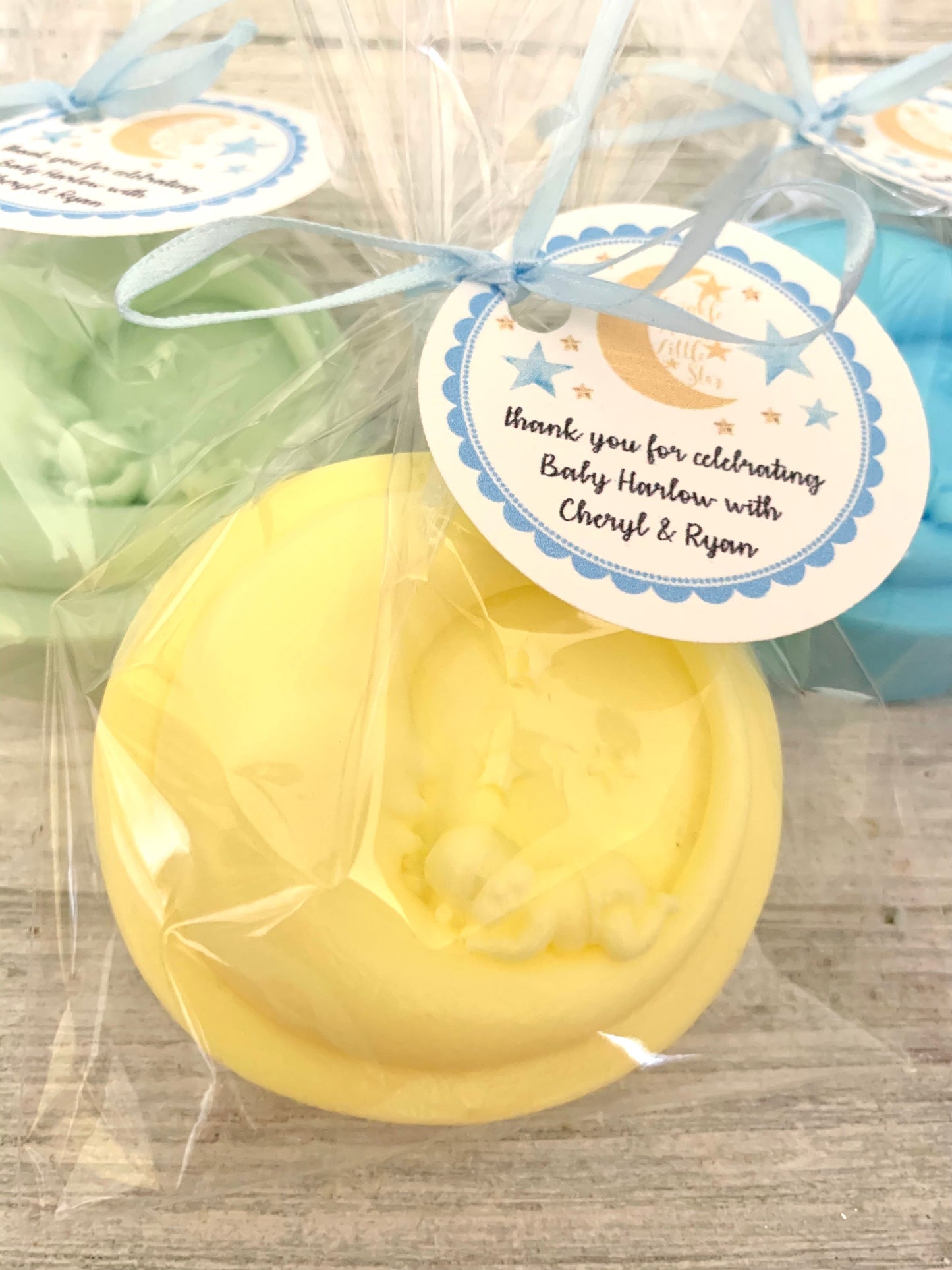 10 Baby Cradled in Moon Soap Favors For A Boy: Party favors