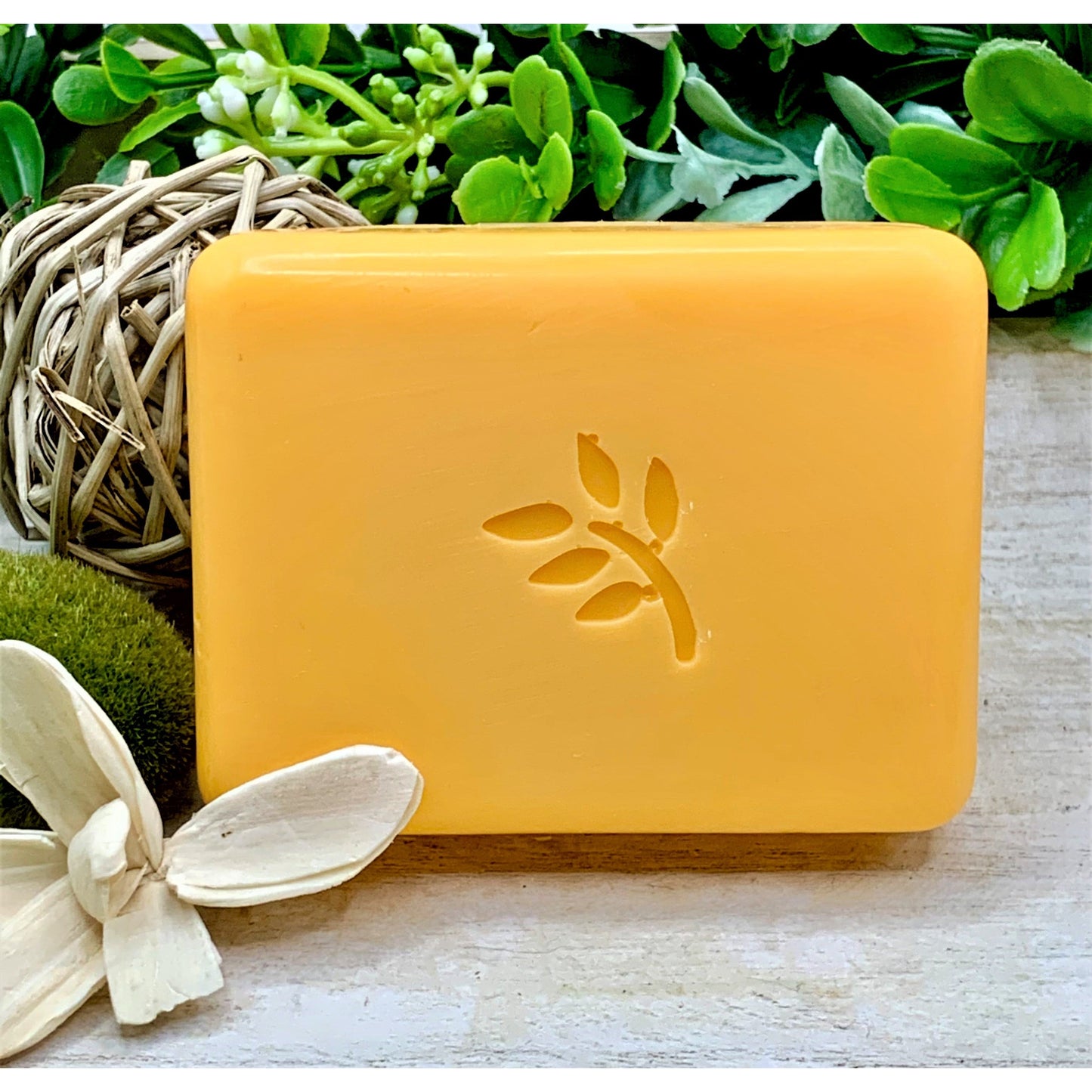 Patchouli Scented Artisian Orange Bar of Soap with Mango Butter, Shea Butter and Coco Butter