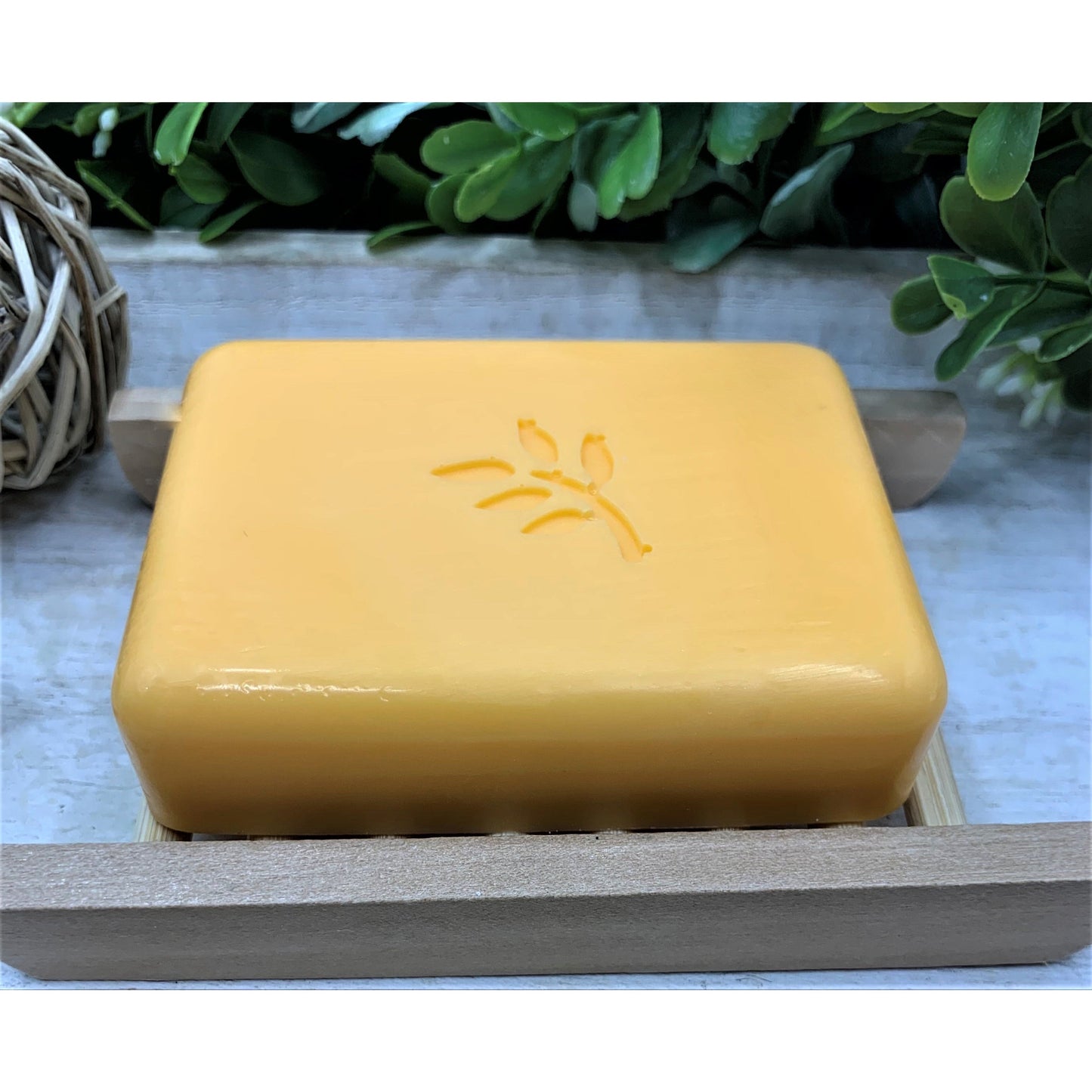 Patchouli Scented Artisian Orange Bar of Soap with Mango Butter, Shea Butter and Coco Butter