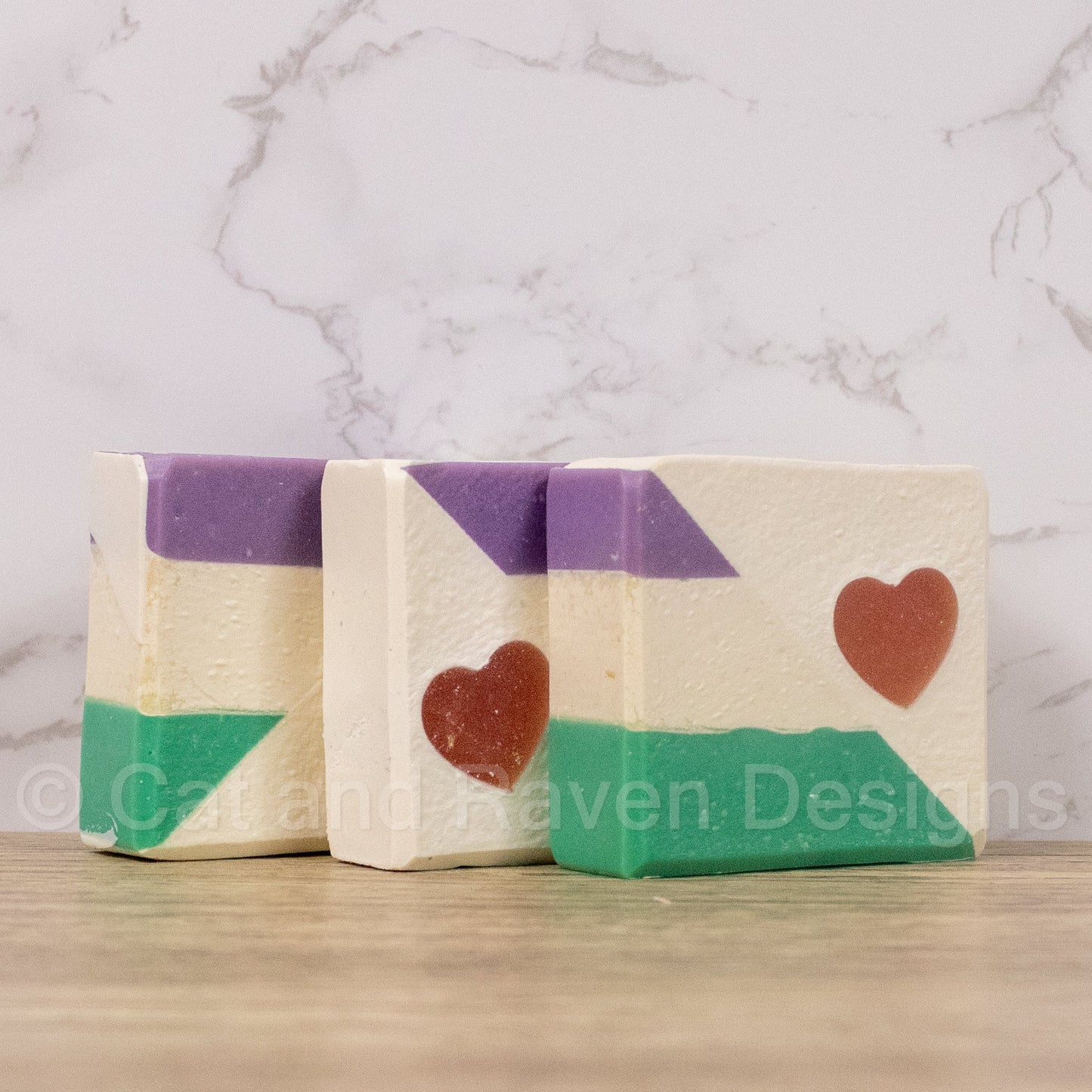 Gender² (genderqueer pride flag) soap