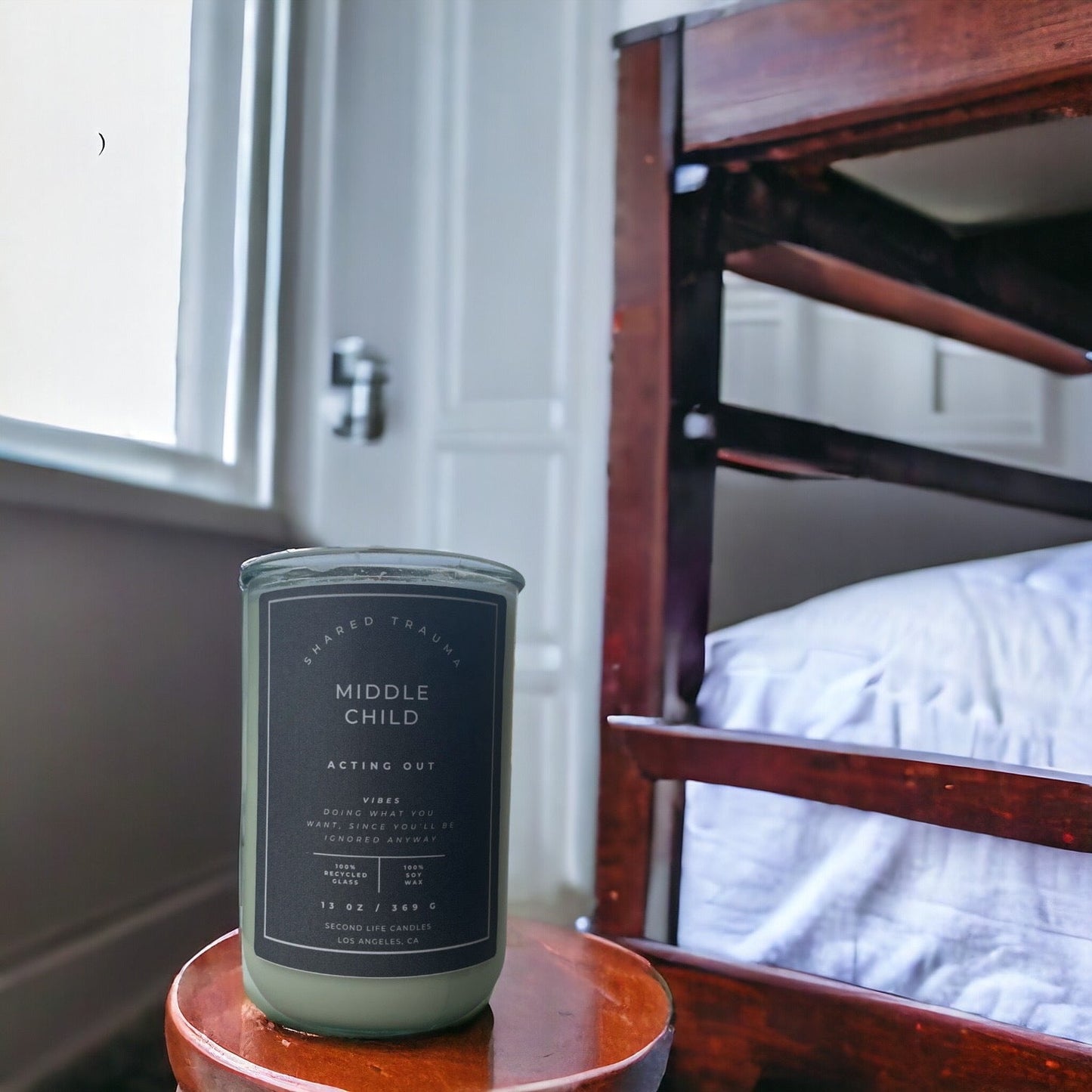 Shared Trauma: Middle Child Candle - 12.5 Oz, Crackling Wood Wick