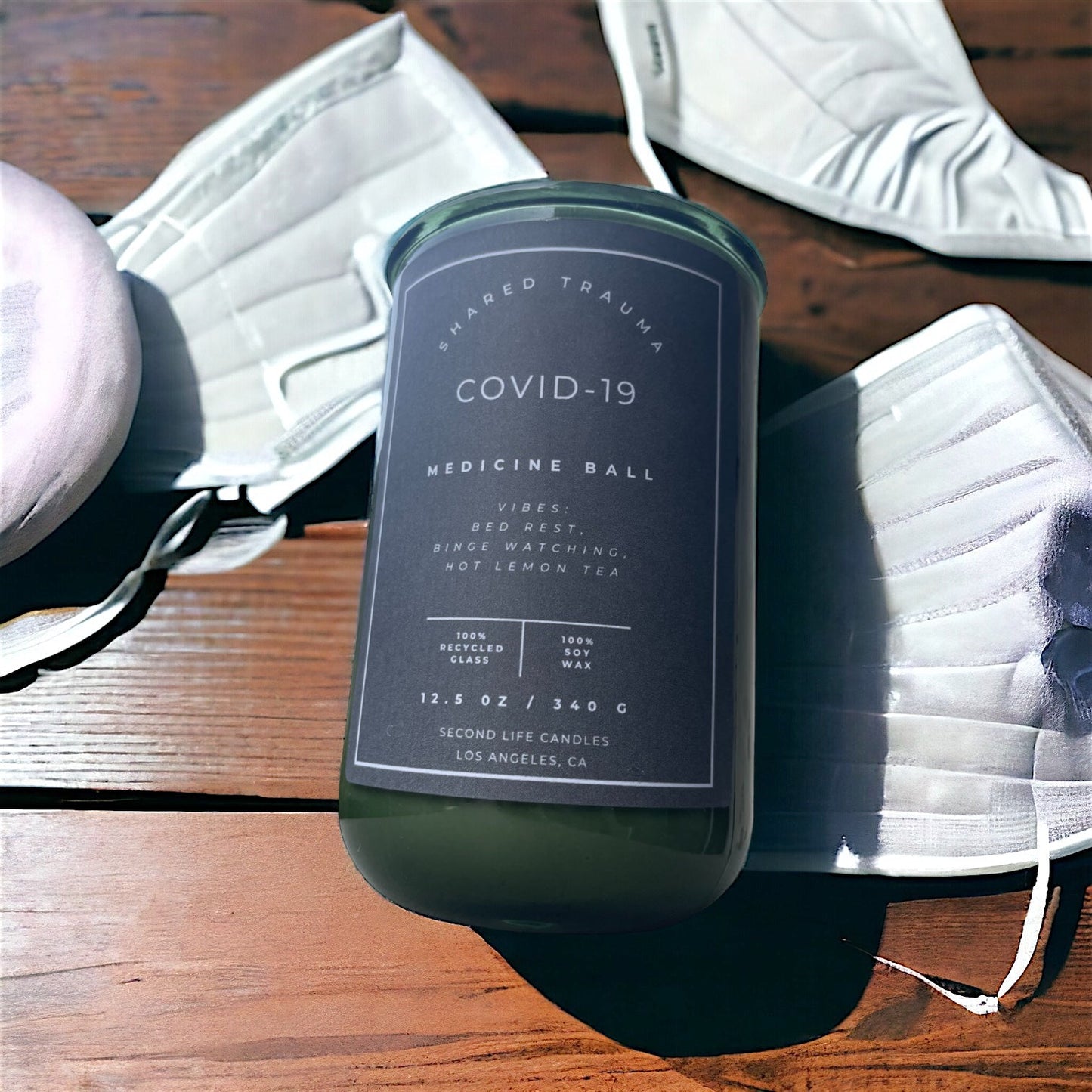 Shared Trauma: Covid-19 Candle - 12.5 Oz, Crackling Wood Wick