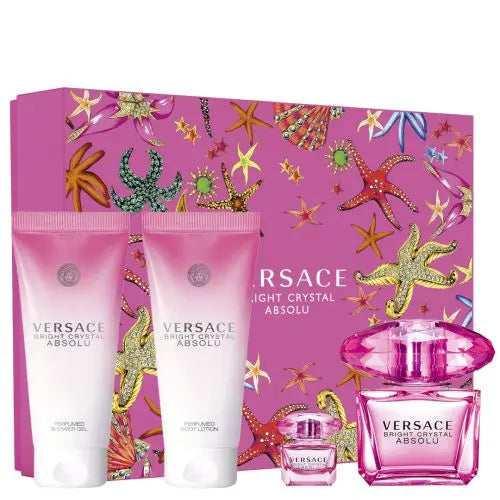 Versace Bright Crystal Absolu (4pc Gift Set) For Women Eau De Parfum
