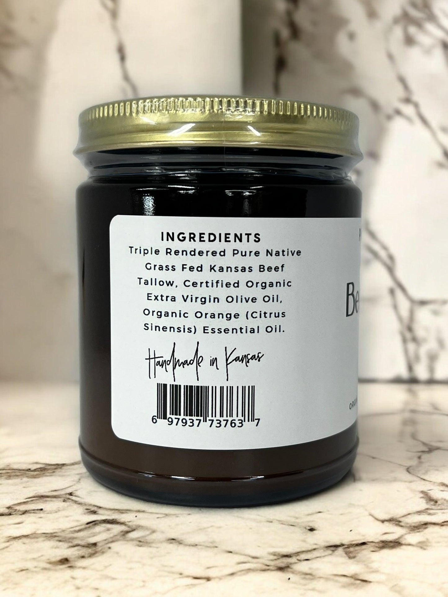 Beef Tallow Balm - 2 oz - Grown and Made in USA - Organic Grass Fed and Finished Tallow - Moisturizing Skin Care