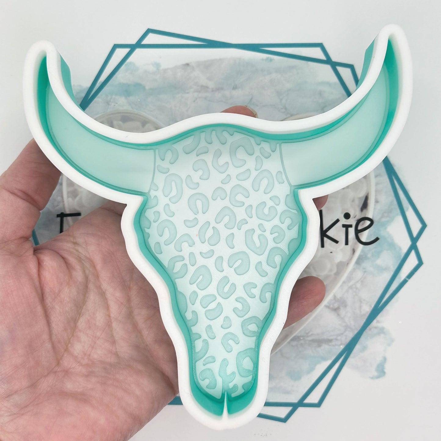 Leopard Print Bull Skull Freshie Mold