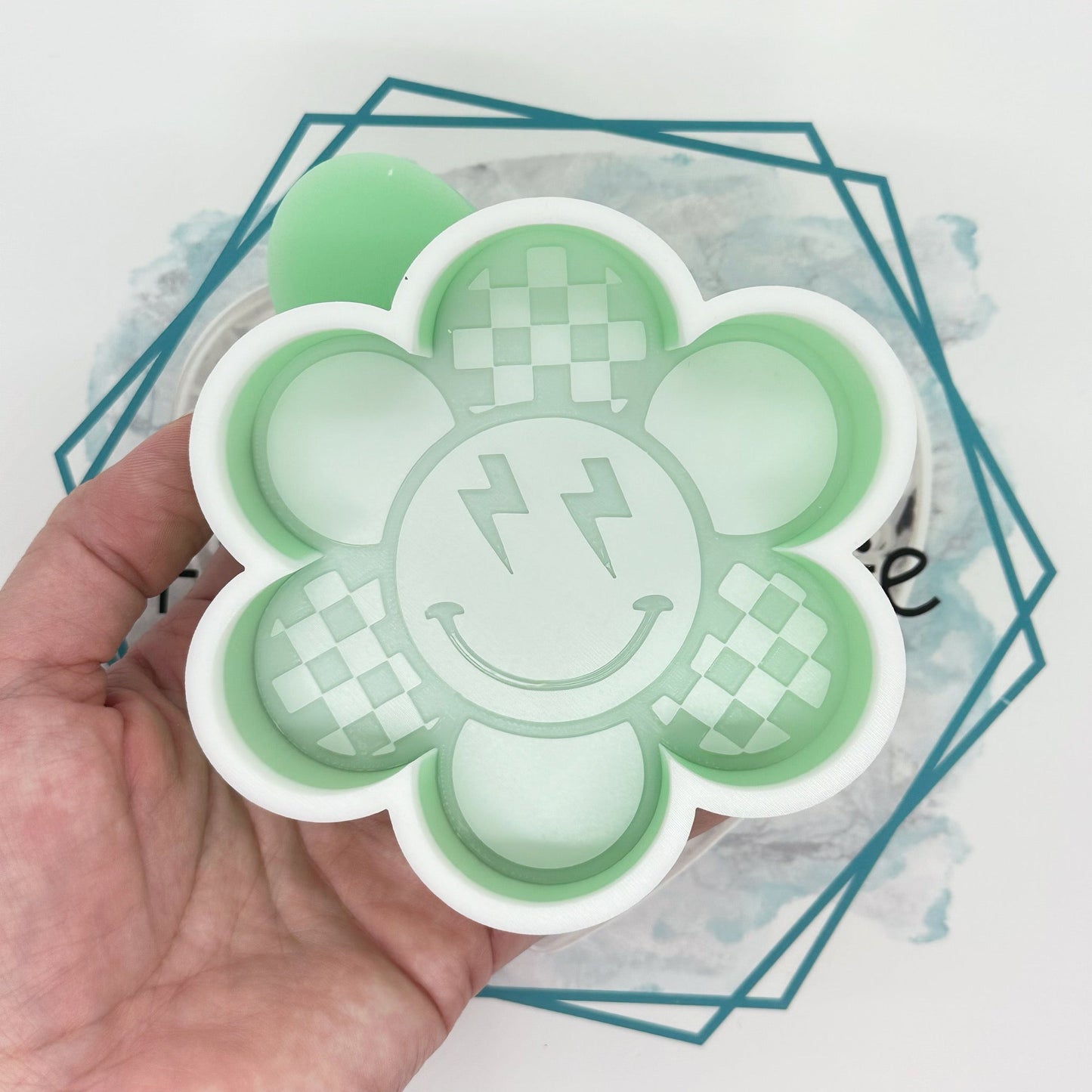 Checkered Smiley Daisy Freshie Mold