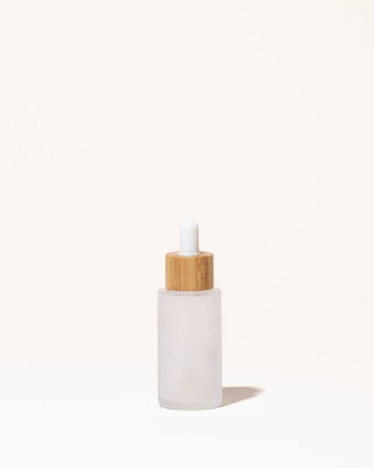 1.3oz / 40ml frosted glass & bamboo dropper bottle