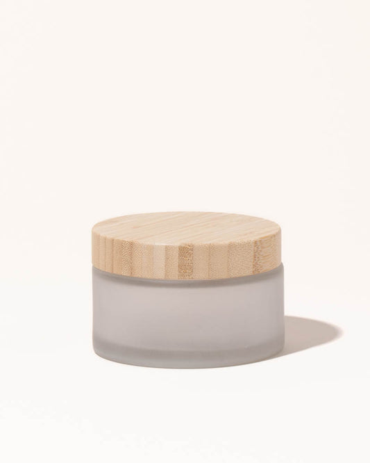 6.7oz / 200ml frosted glass & bamboo jar
