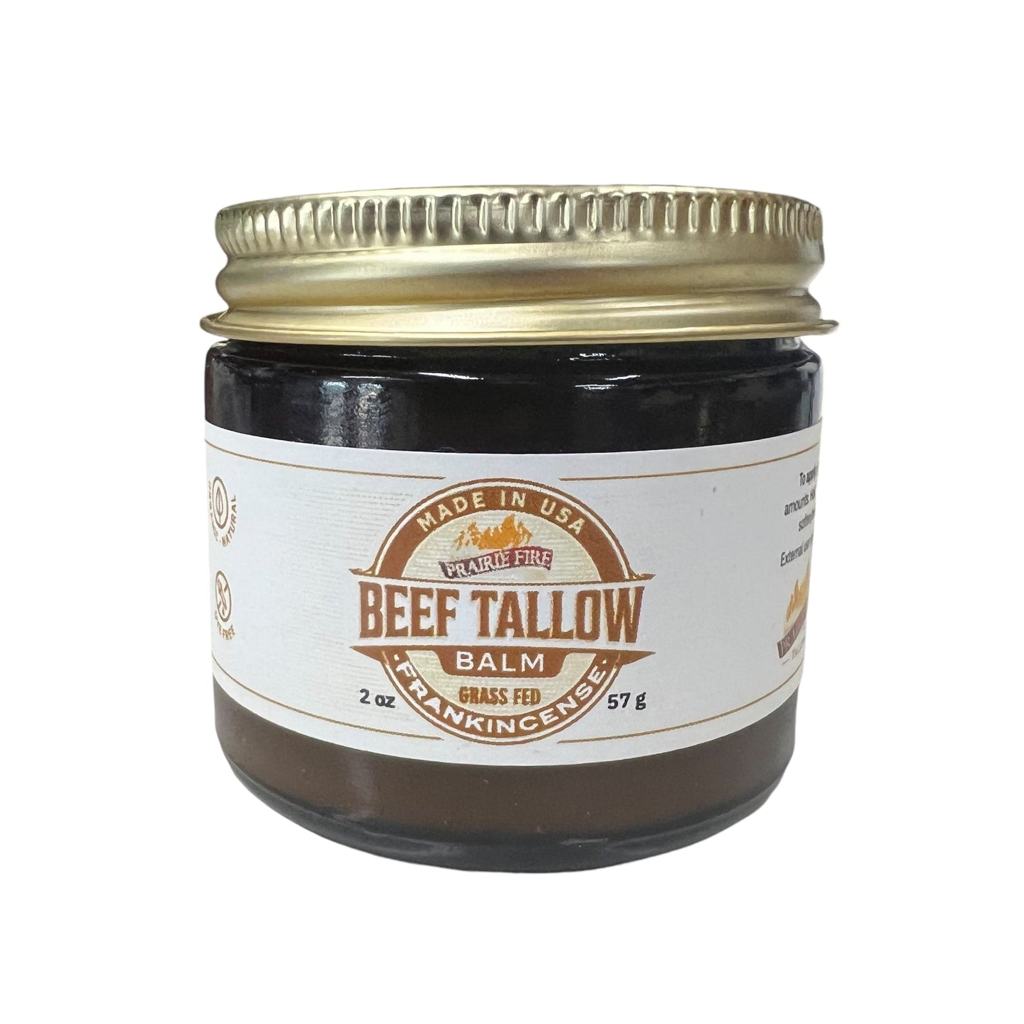 Beef Tallow Balm - 2 oz - Grown and Made in USA - Organic Grass Fed and Finished Tallow - Moisturizing Skin Care