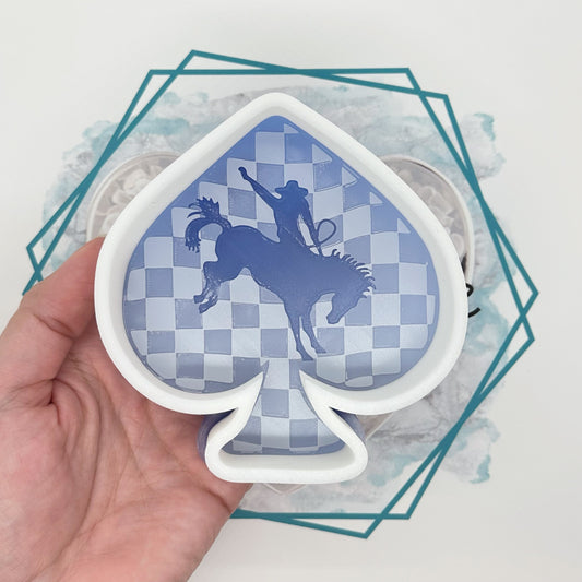 Checkered Spade with Bronco Rider Freshie Mold
