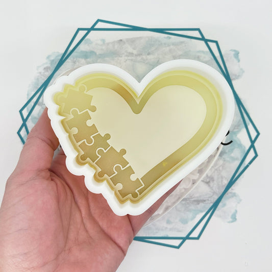 Autism Heart with Puzzle Pieces Freshie Mold
