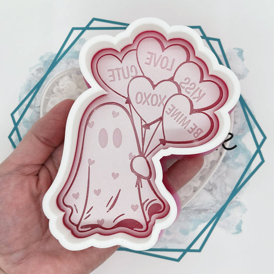 *NEW RELEASE* Valentine Ghost with Balloons Freshie Mold