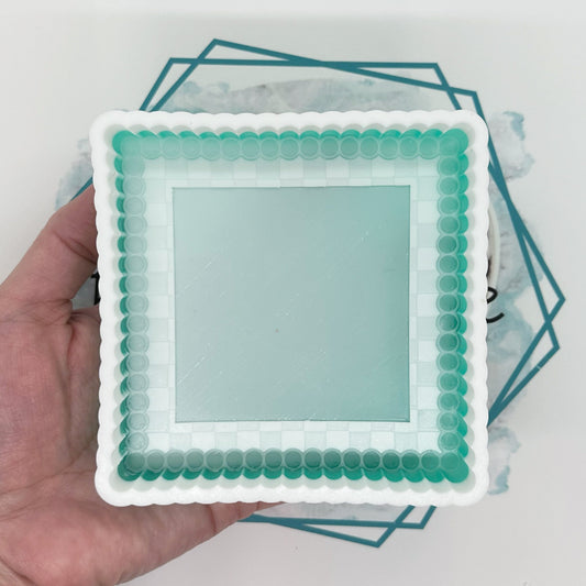 *NEW RELEASE* Checkered Turquoise Square Frame Freshie Mold