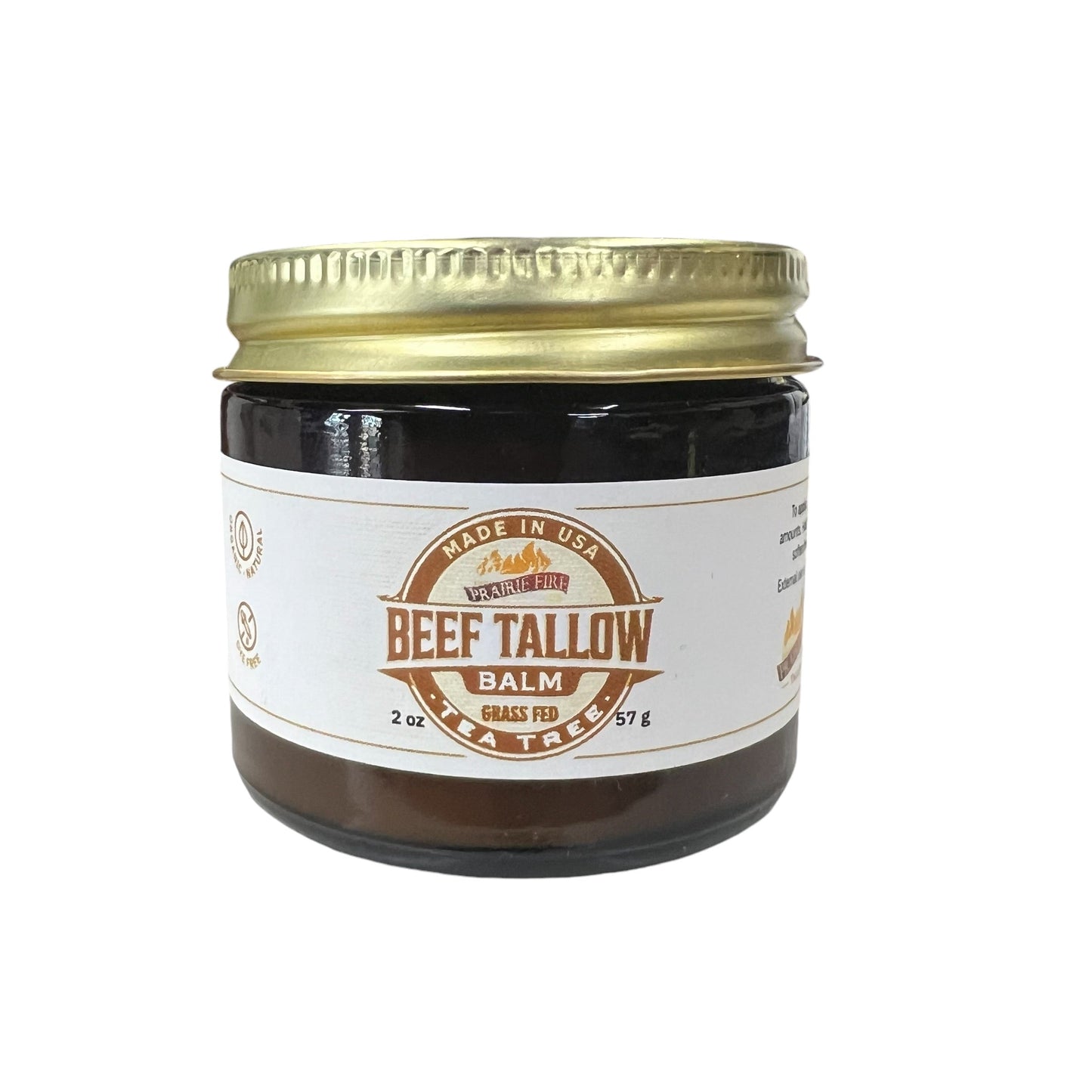 Beef Tallow Balm - 2 oz - Grown and Made in USA - Organic Grass Fed and Finished Tallow - Moisturizing Skin Care