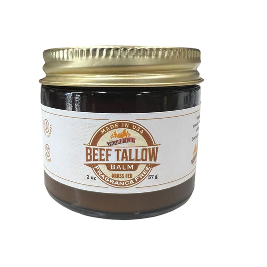 Beef Tallow Balm - 2 oz - Grown and Made in USA - Organic Grass Fed and Finished Tallow - Moisturizing Skin Care