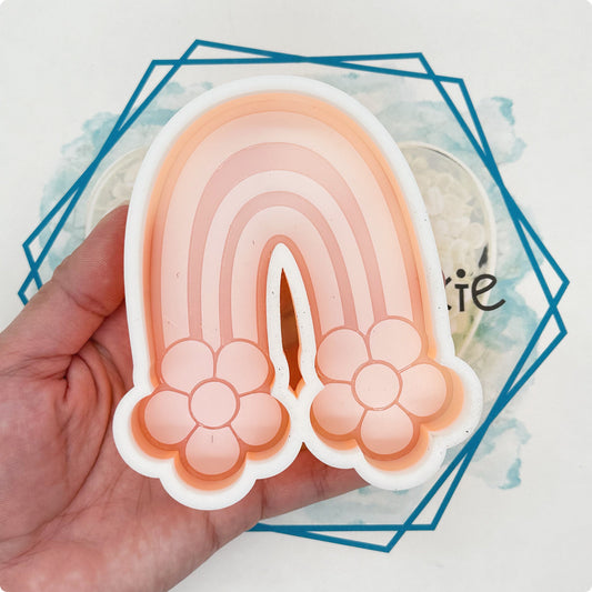 Boho Rainbow & Flowers Freshie Mold