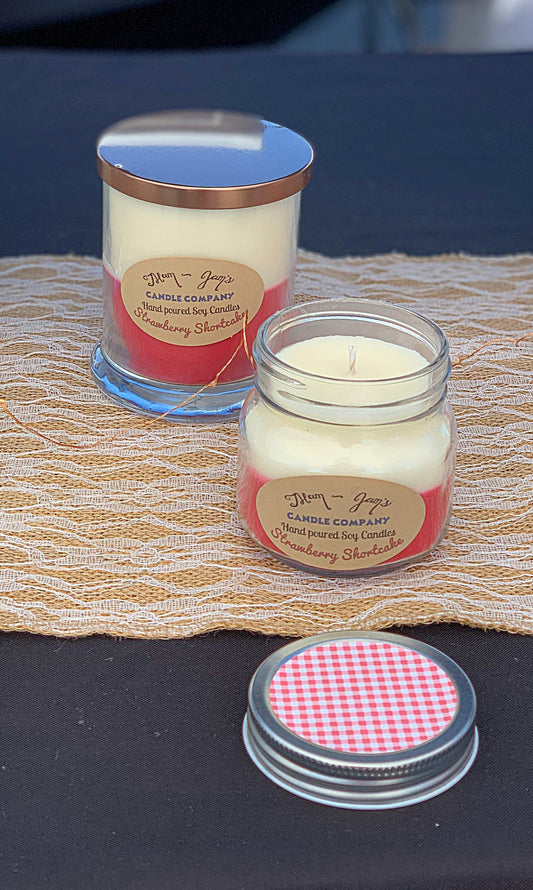 Strawberry Shortcake Soy Candle – Sweet & Fruity Dessert Scent | Mam Jam’s
