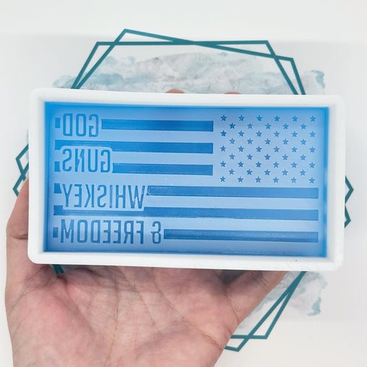 God Guns Whiskey Flag Freshie Mold