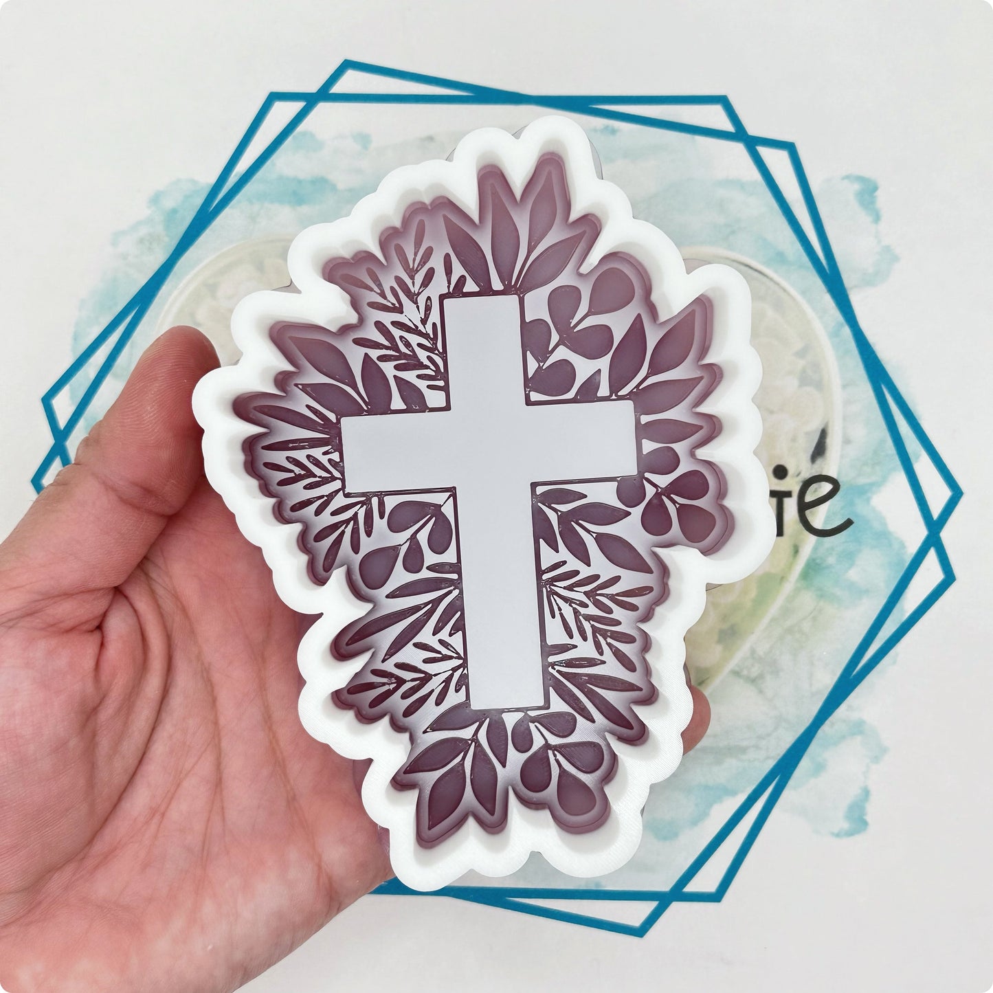 Floral Cross Freshie Mold