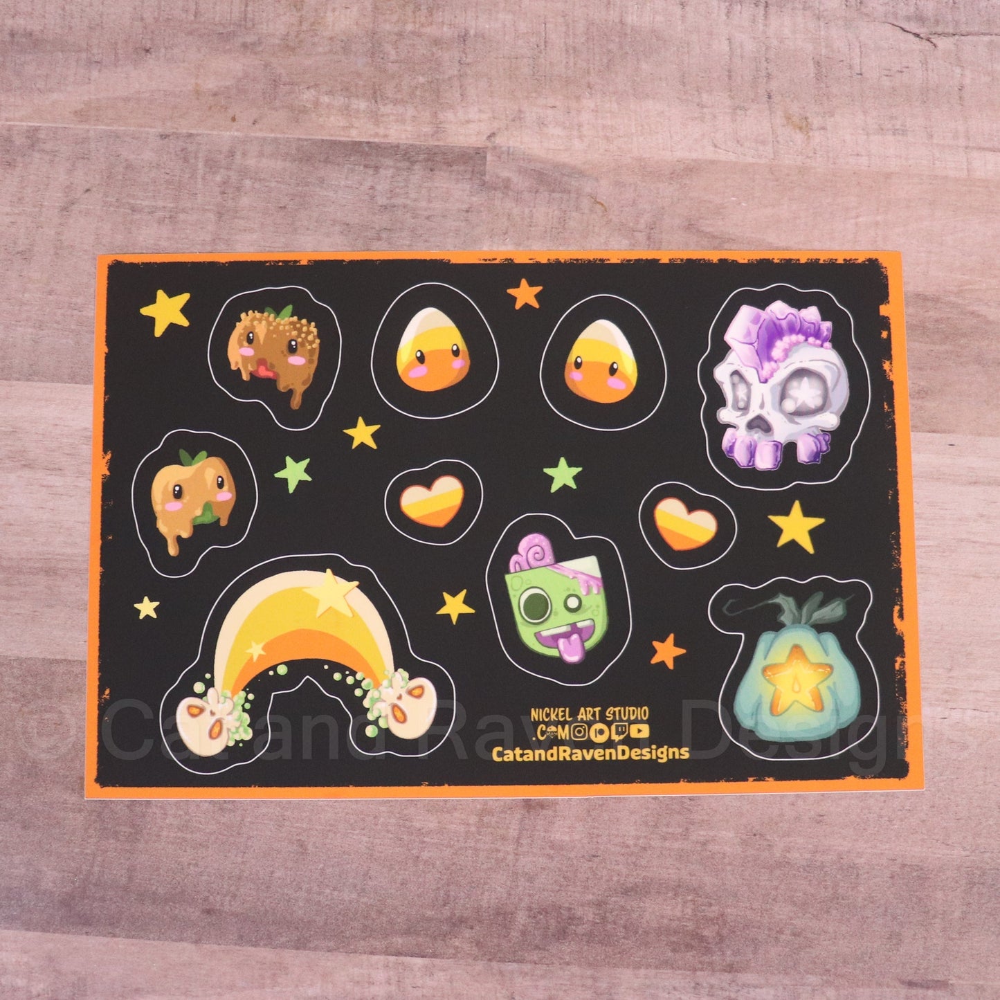 Halloween matte vinyl sticker sheet