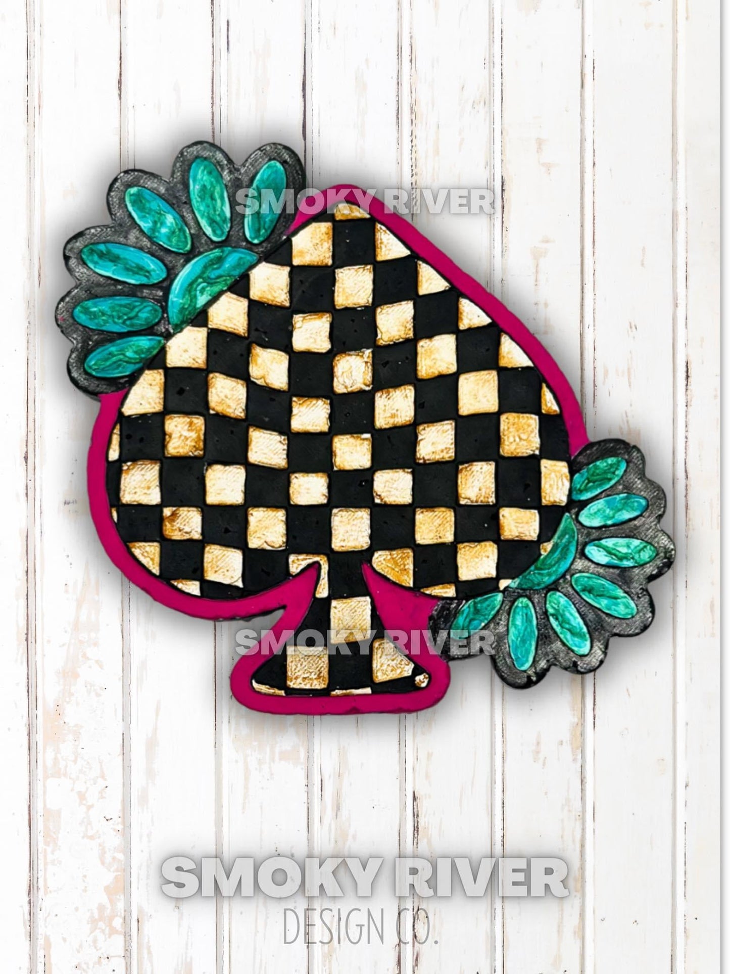 Checkered Spade with Concho Freshie Mold