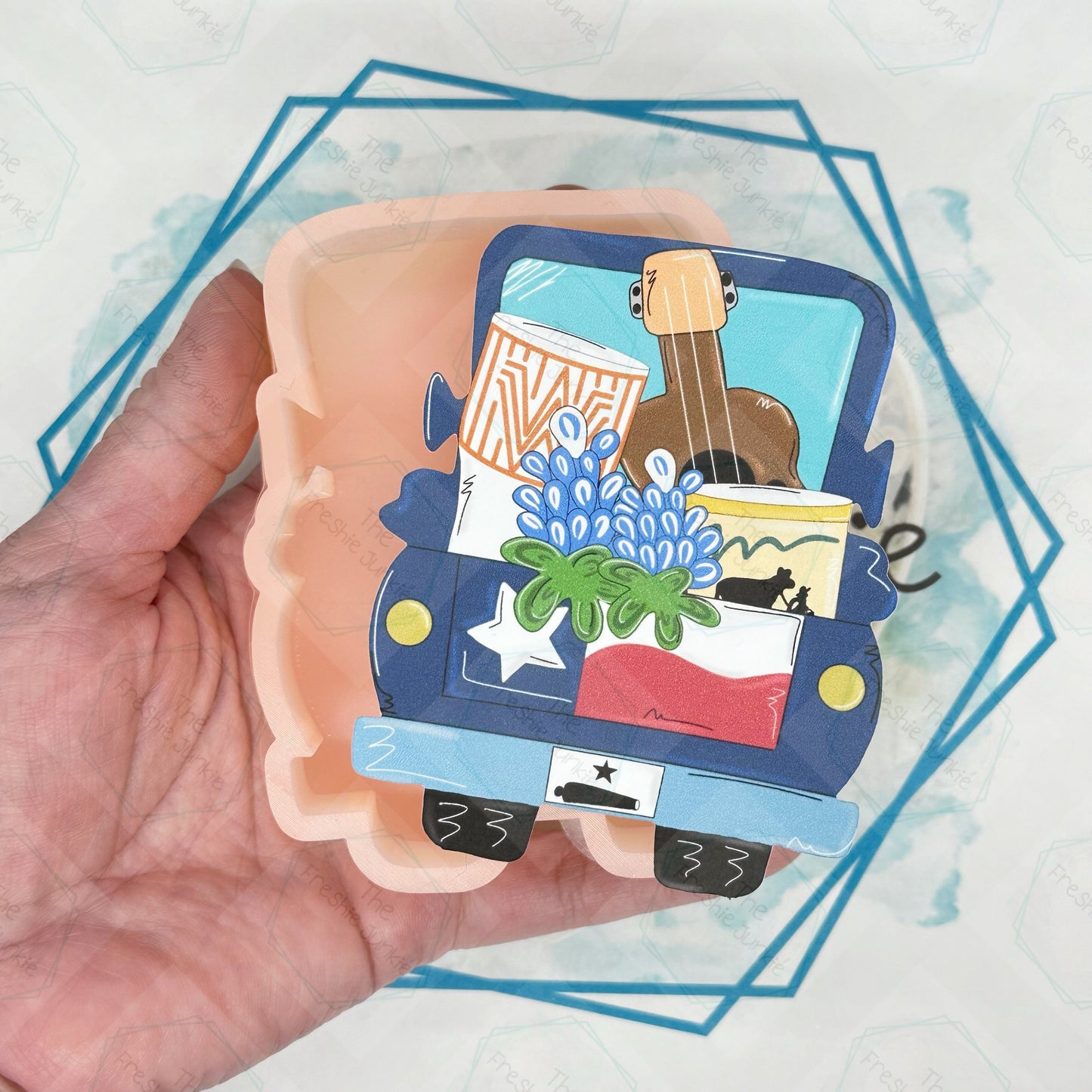 Truck Freshie Mold with Whataburger Themed Cardstock