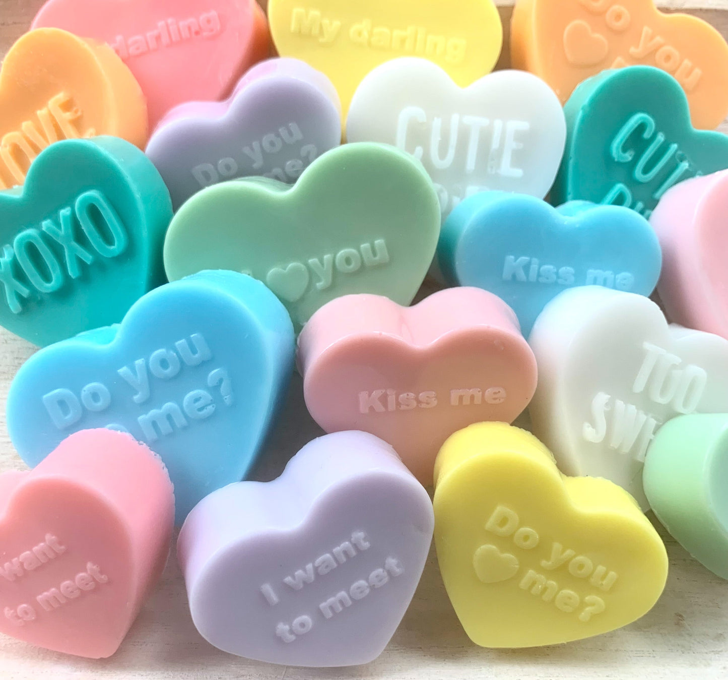 Valentine Conversation Heart Soaps in a Jar