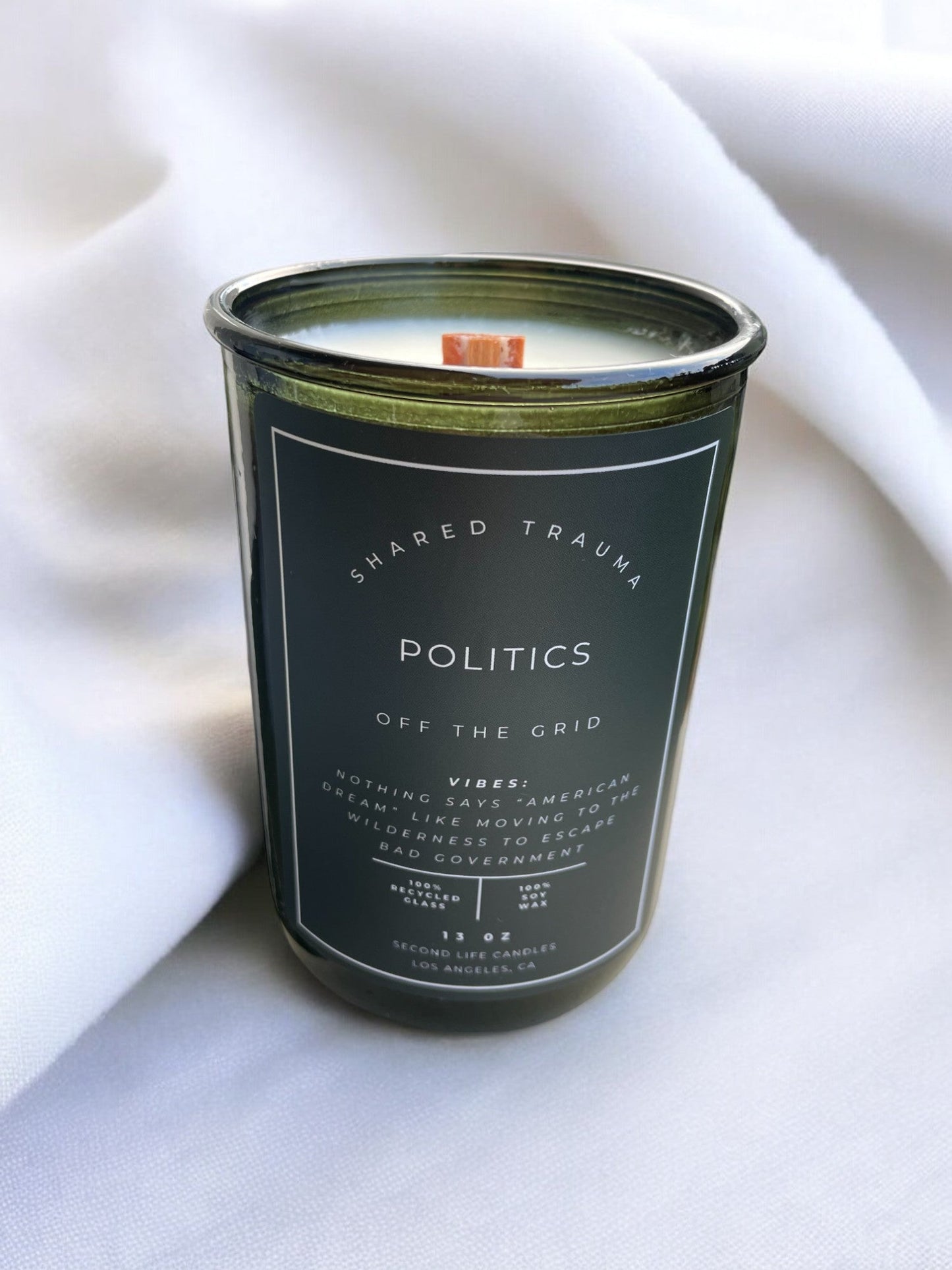 Shared Trauma: Politics Candle - 13 oz, Crackling Wood Wick