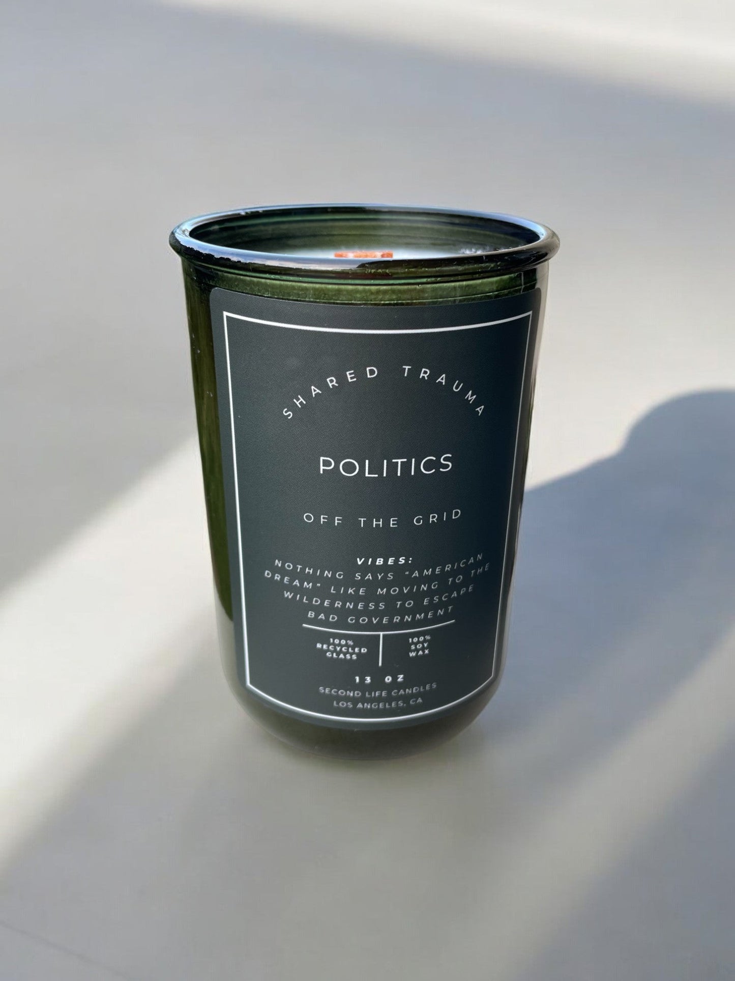 Shared Trauma: Politics Candle - 13 oz, Crackling Wood Wick