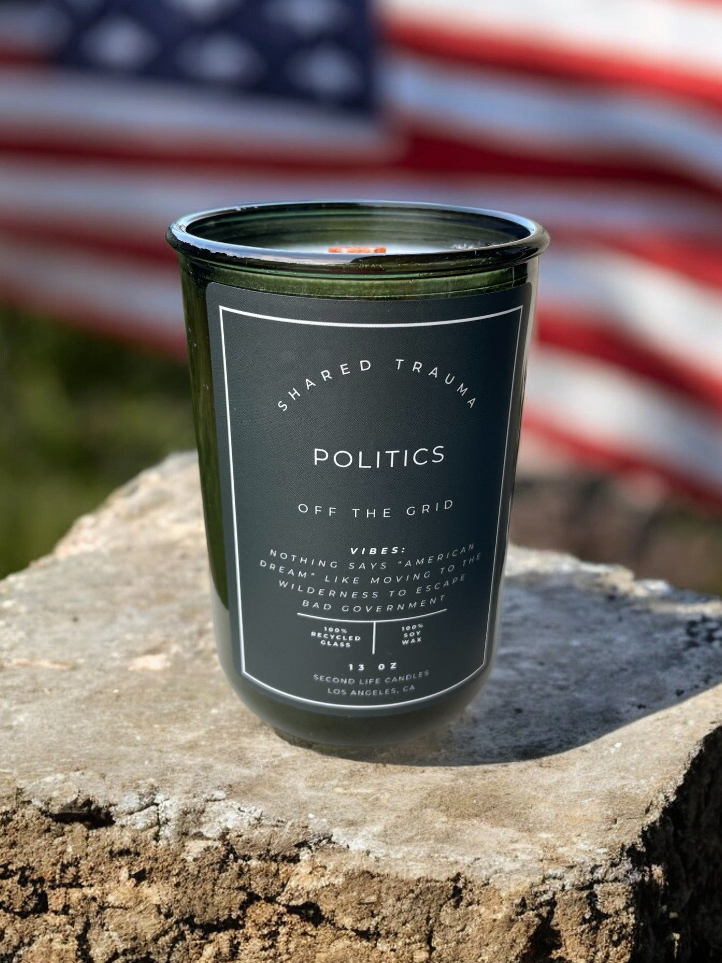 Shared Trauma: Politics Candle - 13 oz, Crackling Wood Wick