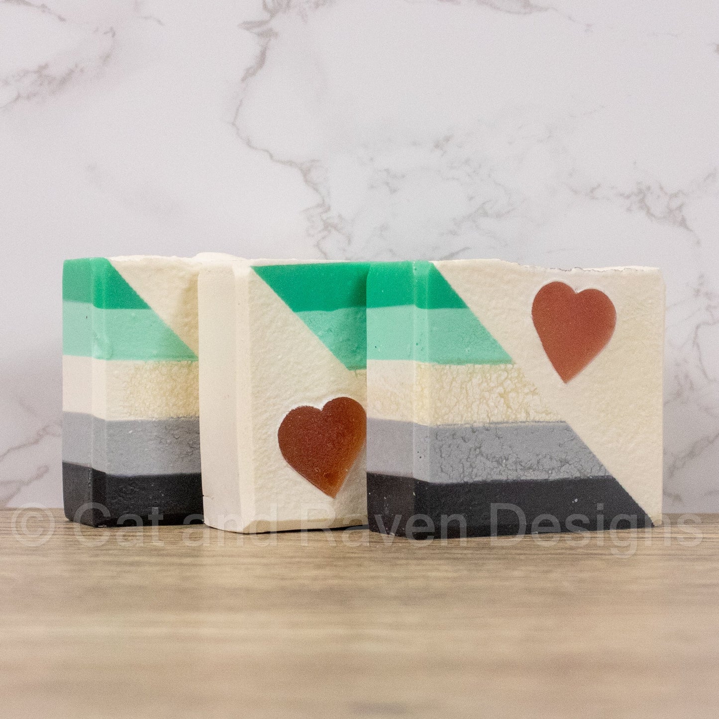 Nopeless Romantic (aromantic pride flag) soap