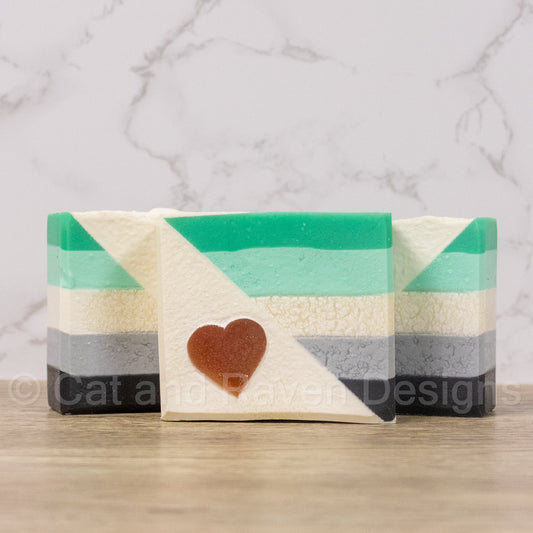 Nopeless Romantic (aromantic pride flag) soap