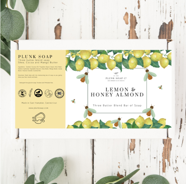 Honey Almond and Lemon Artisian Bar of Soap with Shea Butter, Mango Butter and Coco Butter Blend