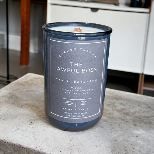 Shared Trauma: The Awful Boss Candle - 13 oz, Crackling Wood Wick