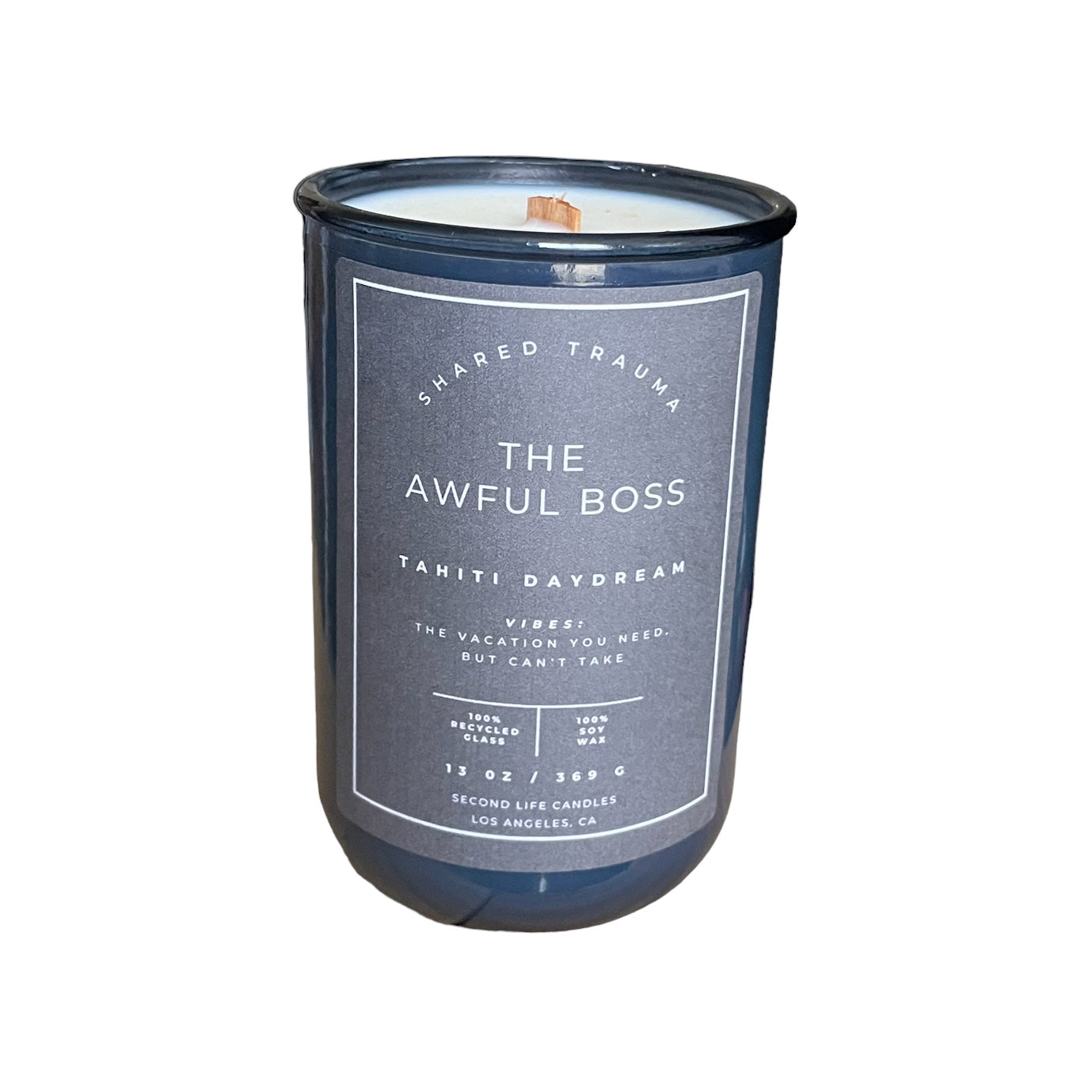 Shared Trauma: The Awful Boss Candle - 13 oz, Crackling Wood Wick