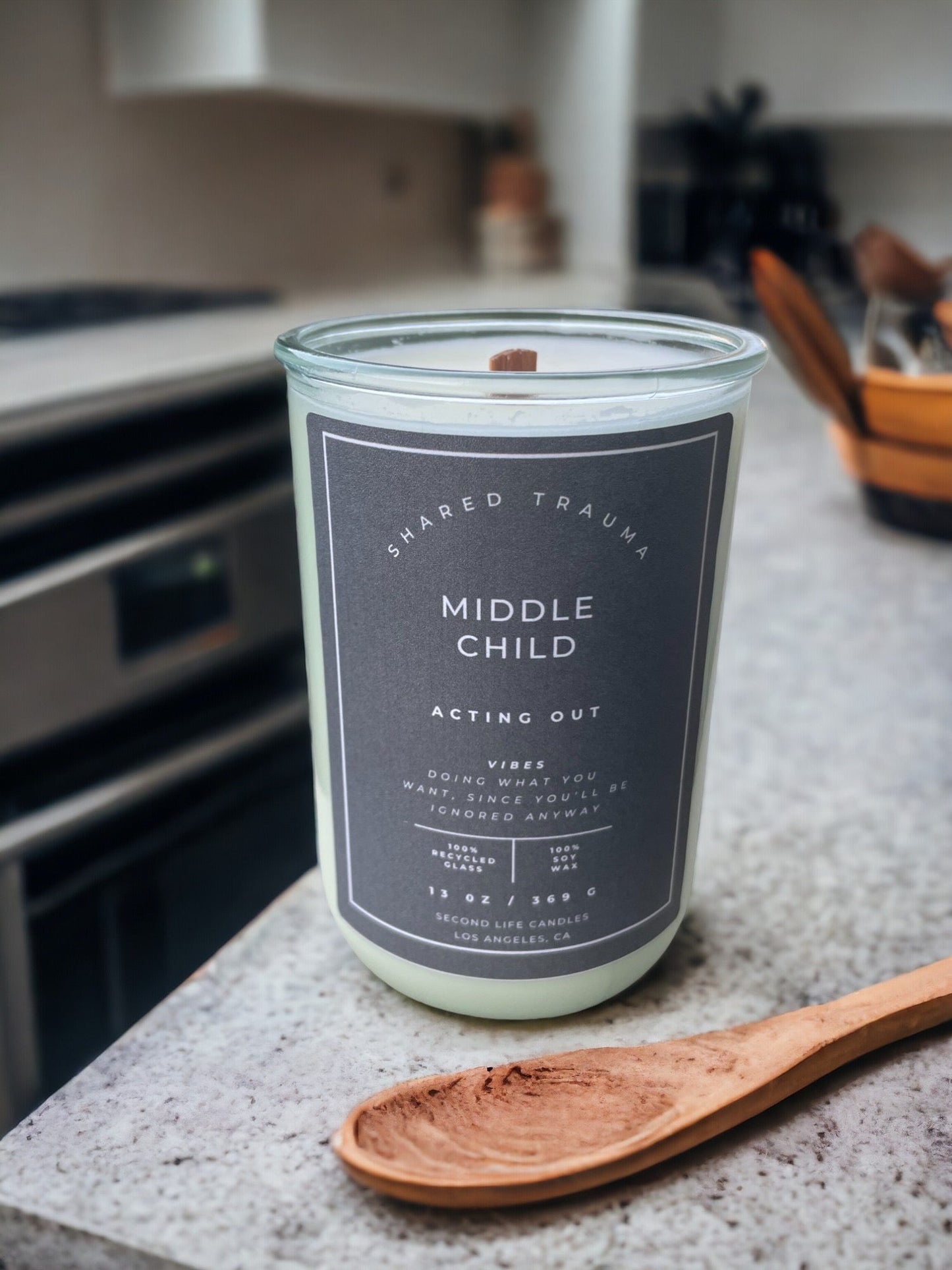 Shared Trauma: Middle Child Candle  - 12.5 Oz, Crackling Wood Wick