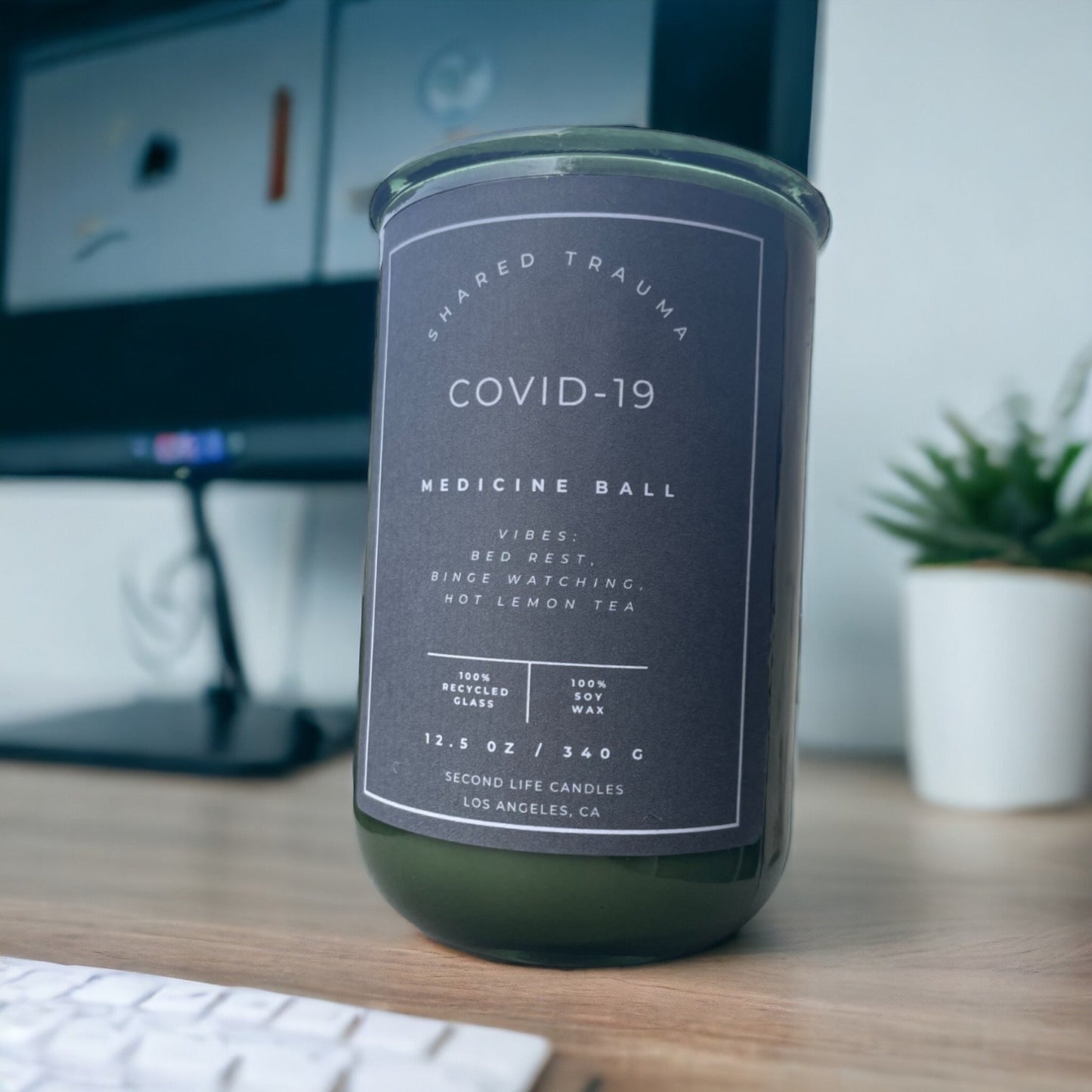 Shared Trauma: Covid-19 Candle - 12.5 Oz, Crackling Wood Wick