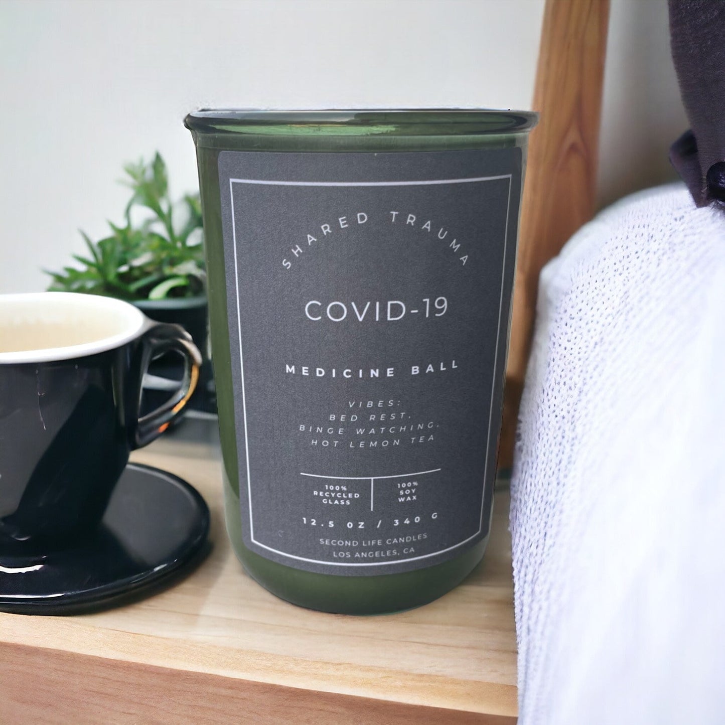 Shared Trauma: Covid-19 Candle - 12.5 Oz, Crackling Wood Wick