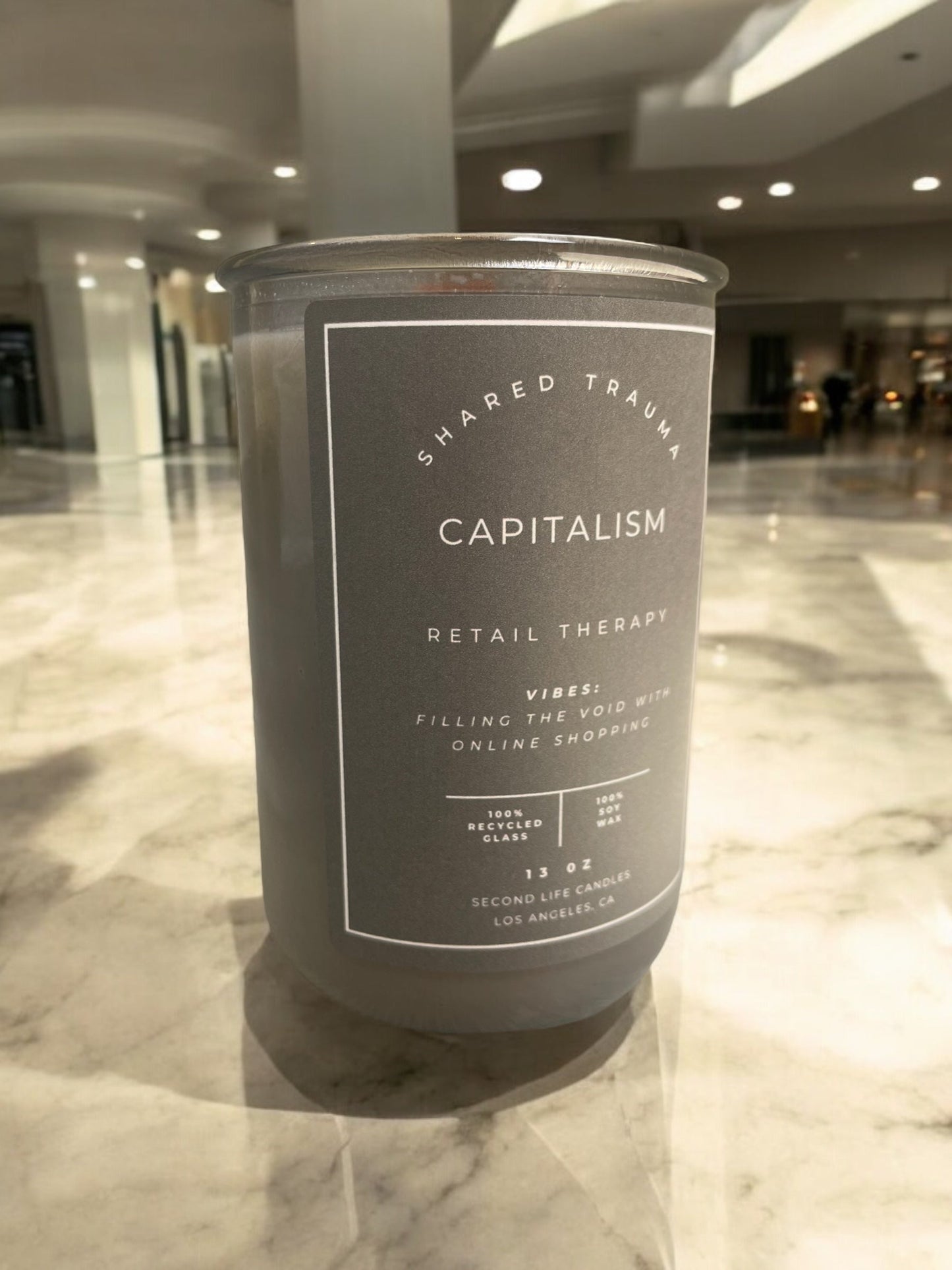 Shared Trauma: Capitalism Candle - 13 oz, Crackling Wood Wick