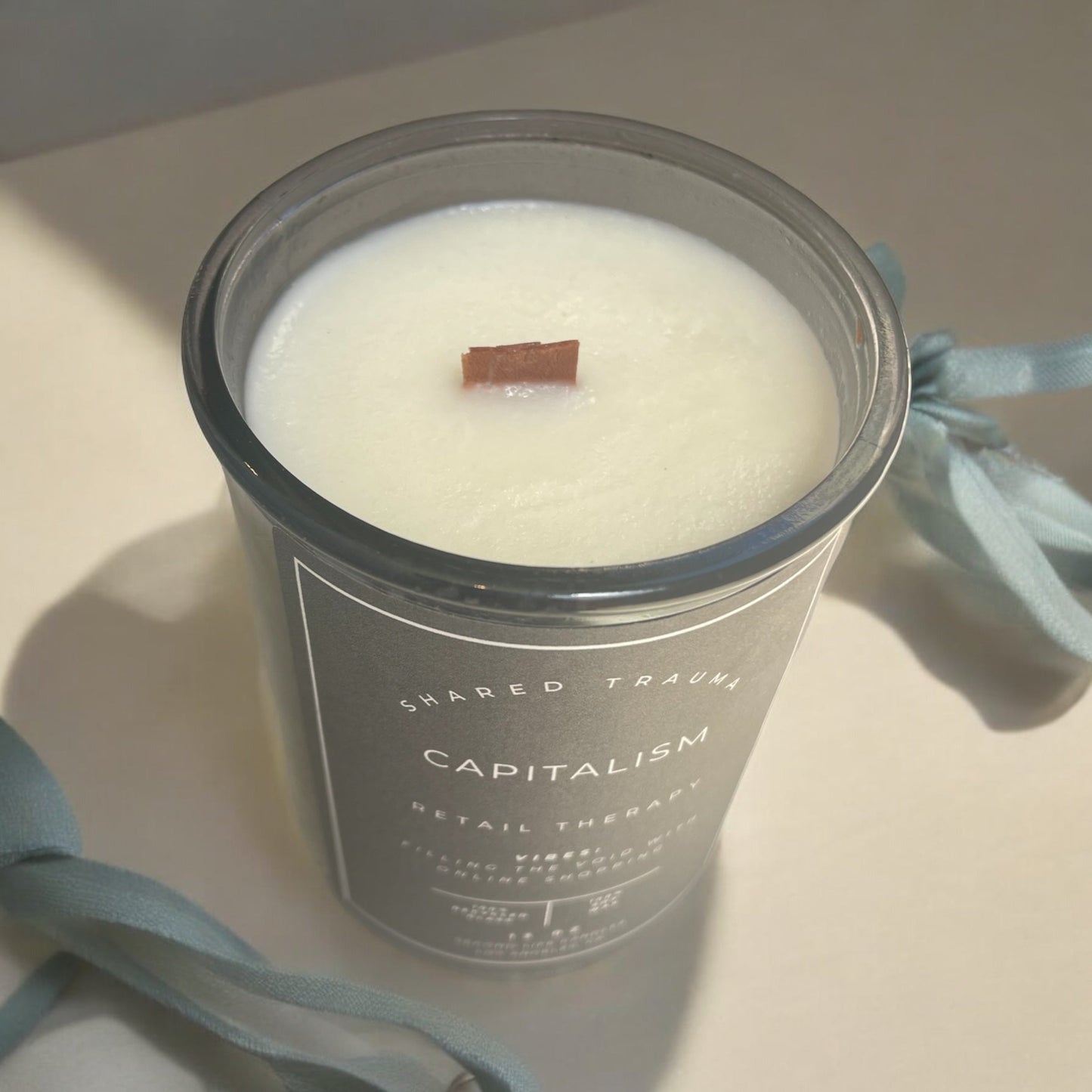 Shared Trauma: Capitalism Candle - 13 oz, Crackling Wood Wick