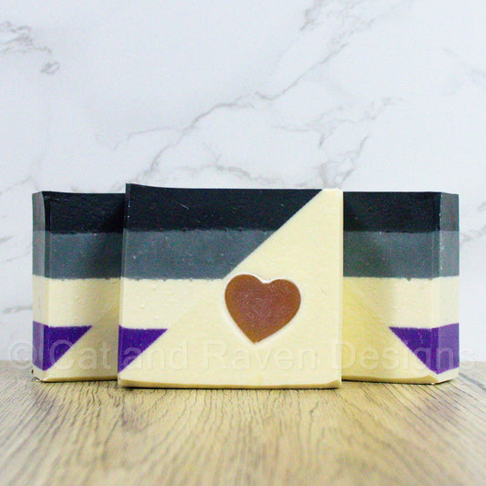 Rather Eat Cake (asexual pride flag) soap