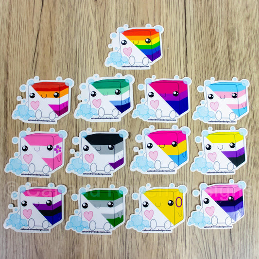 Soapy Buddy pride flag vinyl sticker
