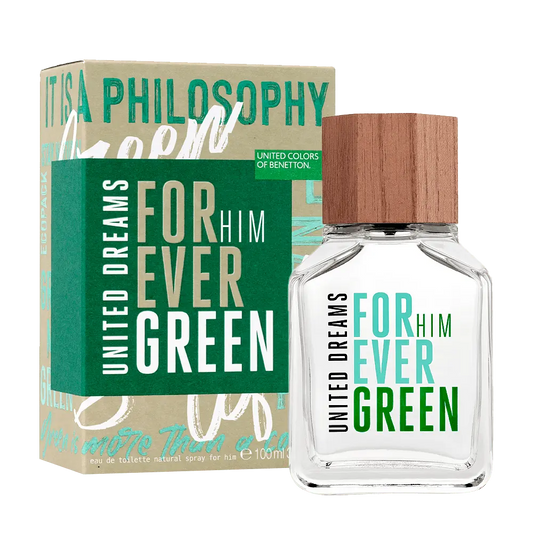 United Dreams Forever Green For Him By Benetton For Men 3.4 oz EDT Spray
