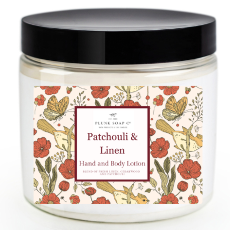 Patchouli and Linen Scented Hand and Body Lotion