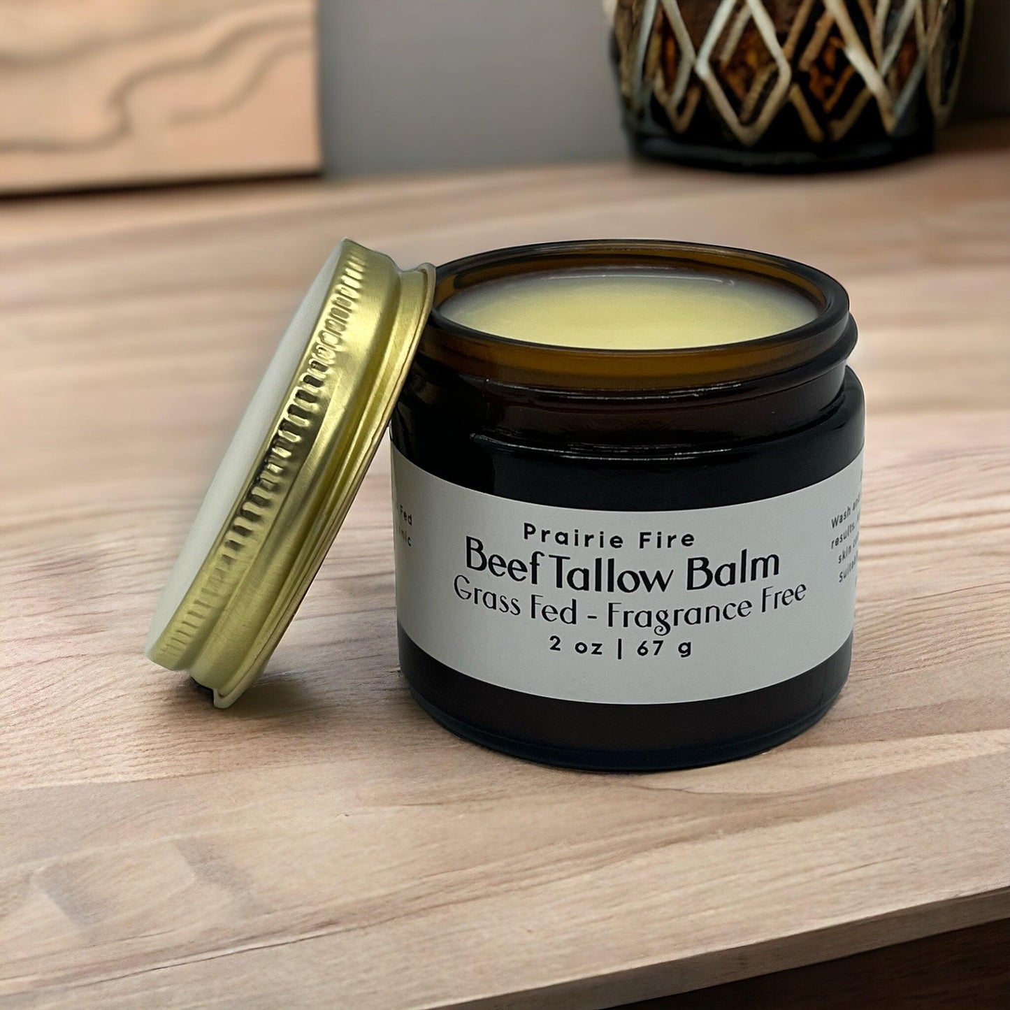 Beef Tallow Balm - 2 oz - Grown and Made in USA - Organic Grass Fed and Finished Tallow - Moisturizing Skin Care