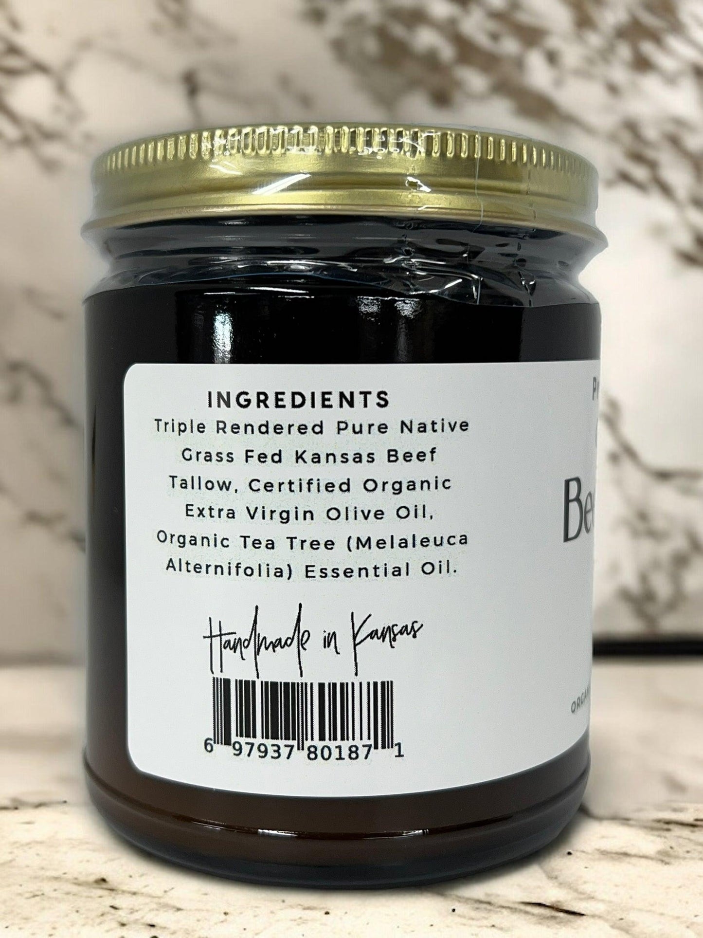 Beef Tallow Balm - 2 oz - Grown and Made in USA - Organic Grass Fed and Finished Tallow - Moisturizing Skin Care